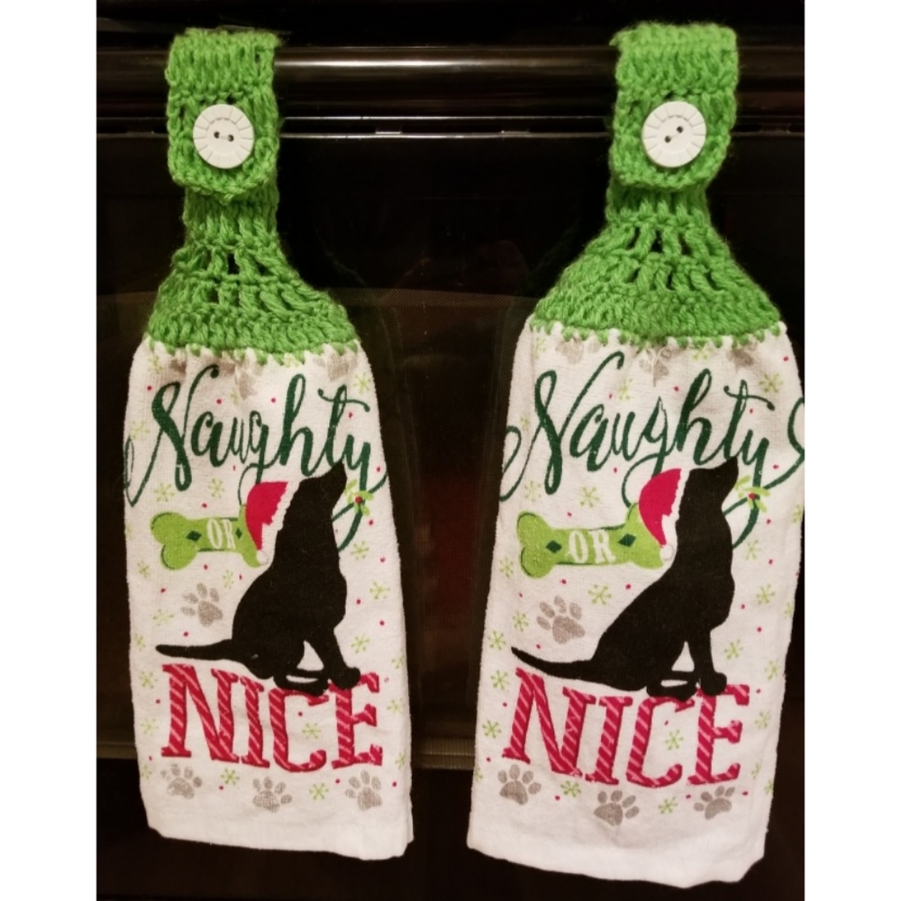 Set of 2 Naughty or Nice tea towels